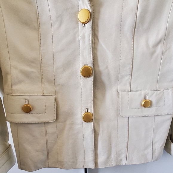 Vintage Terry Lewis White Leather Blazer S - Picture 4 of 14